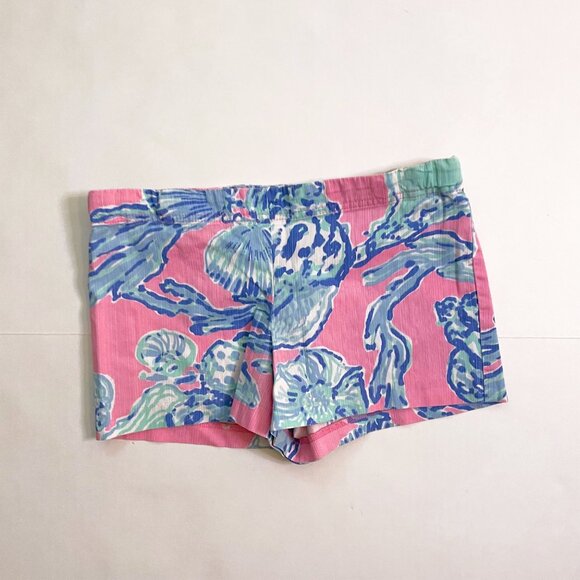 Lilly Pulitzer Girls Addie Shorts in Pink Pout/Barefoot Princess, size 12 - Picture 2 of 6